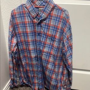 Men's cinch Blue and Red Plaid Shirt